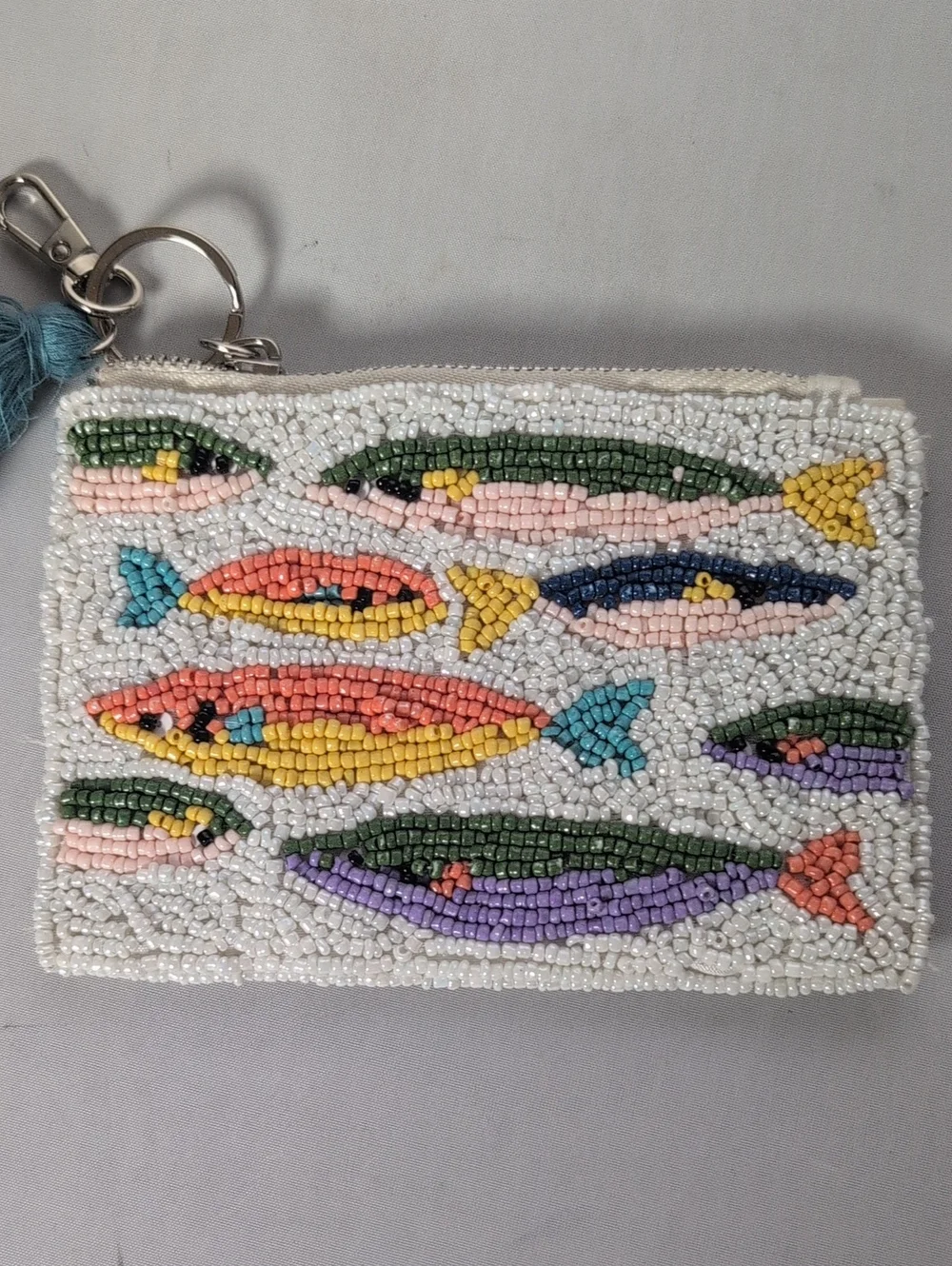 Sol & Mer Hand Beaded Fish Themed Zip Coin Purse